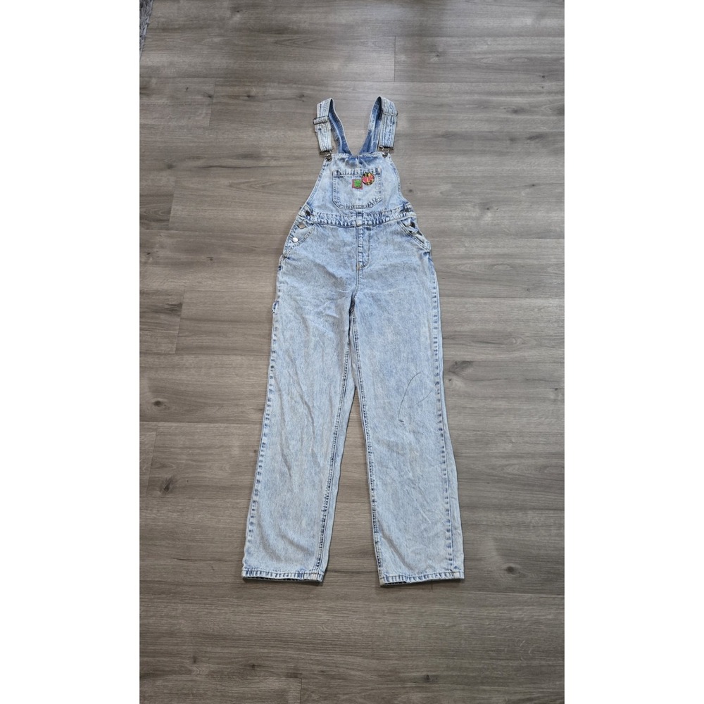 Empyre Overalls Women's Small Blue Denim Bib Acid Wash Streetwear Skate Baggy
